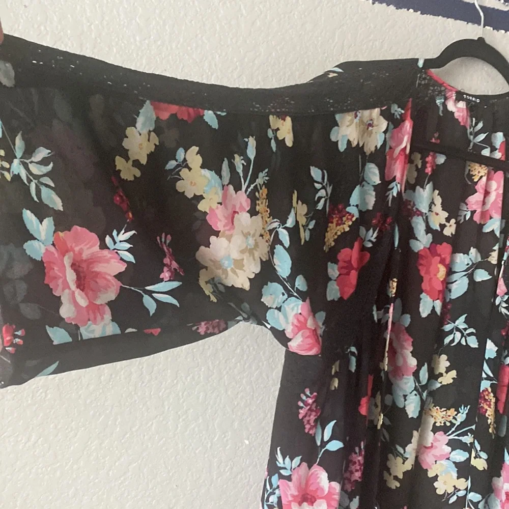Torrid flora sheer open cardigan